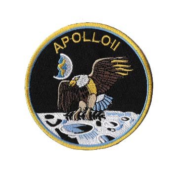NASA Apollo 11 Badge bestickt Patch 10,2 cm Aufnäher oder zum Aufbügeln von Jean Junction