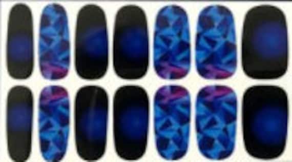 Blau Ombre & Buntglas Nail Wrap Streifen Aufkleber Wasserdicht Selbstklebend Diy Maniküre Kit | 14 Tipps von JeaniRo