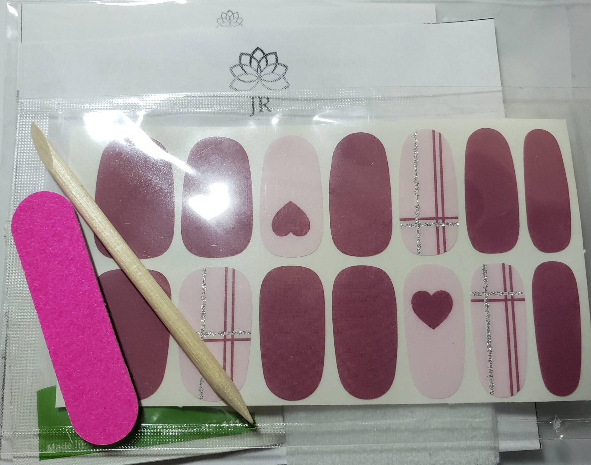 Jr All Mauve Hearts Nail Wrap Streifen Aufkleber Wasserdicht Selbstklebend Diy Maniküre Kit | 14 Tipps von JeaniRo