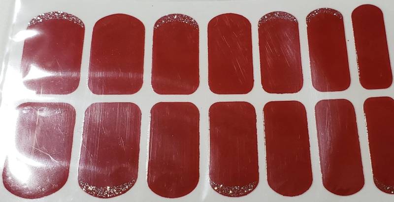 Jr Rot Mit Glitzer Akzent Nail Wrap Streifen Aufkleber Wasserdicht Selbstklebend Diy Maniküre Kit | 14 Tipps von JeaniRo