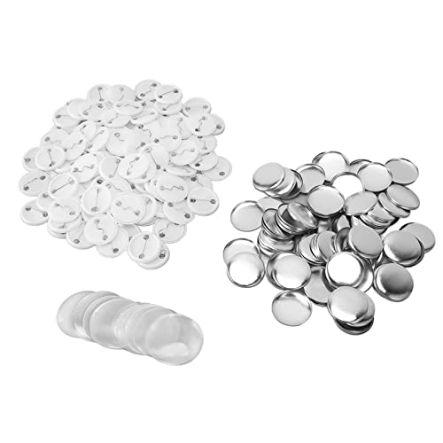 100 Sets Pinback-Button-Teile, Rundes Badge-Herstellungszubehör, Button-Badge-Kit für Kleidung, Rucksäcke, Hüte mit Weißblech-Kunststoff, Personalisierte Weihnachtsgeschenke, von Jeanoko