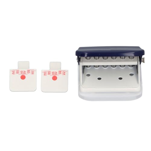 6 Lochpunch 5 Blätter Kapazität Lose Blattpapier Puncher mit Positionierlineer für A4 A5 B5 Weiß (Blau) von Jeanoko