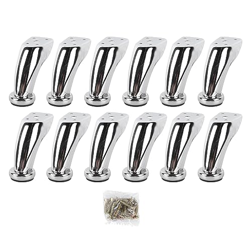 Jeanoko 12 Stück Galvanisierte Möbelbeine aus Eisen für den Ersatz Moderner Sofabeine aus Metall mit Rutschfesten und Verschleißfesten Polstern, für Tisch, Stuhl, Couch, Schrank von Jeanoko