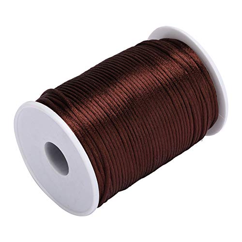Jeanoko Chinesischer Knotendraht, Nylon-Satinschnur für Schmuckherstellung, Nähen, Stricken und Glatte Rattailschnur, 100 Yard Länge, 2,5 Mm Durchmesser, Ideal für Chinesische (Dunkler Jeanoko Chinesischer Knotendraht, Nylon-Satinschnur für Schmuckherstellung, Nähen, Stricken und Glatte Rattailschnur, 100 Yard Länge, 2,5 Mm Durchmesser, Ideal für Chinesische (Dunkler von Jeanoko
