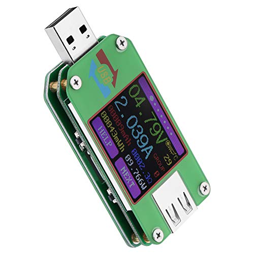 UM24C UM24 USB 2.0 Leistungsmesser-Tester USB-Multimeter Farb-LCD-Anzeige Spannungsstrommesser Voltmeter Amperimetro Batterieladung Messen Sie den Kabelwiderstand(UM24) von Jeanoko