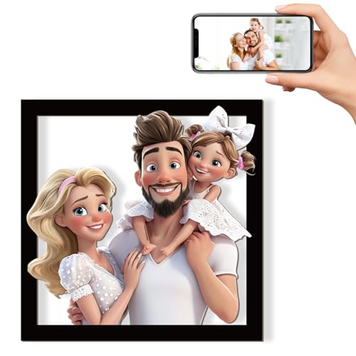 JeathFea Personalisierte 3D Cartoon Stil Foto Holz Fotorahmen Zeichen, Bilderrahmen Personalisiert, Benutzerdefinierte Cartoon Bilderrahmen, Geschenk für Geburtstag Muttertag Valentinstag Weihnachten JeathFea Personalisierte 3D Cartoon Stil Foto Holz Fotorahmen Zeichen, Bilderrahmen Personalisiert, Benutzerdefinierte Cartoon Bilderrahmen, Geschenk für Geburtstag Muttertag Valentinstag Weihnachten von JeathFea