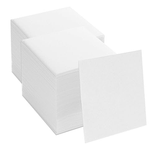 JEBBLAS Cocktail-Servietten, Einweg-Servietten, weiß, leinenähnlich, quadratisch, für Party oder Hochzeit, 20,3 x 20,3 cm, 200 Stück, Weiß JEBBLAS Cocktail-Servietten, Einweg-Servietten, weiß, leinenähnlich, quadratisch, für Party oder Hochzeit, 20,3 x 20,3 cm, 200 Stück, Weiß von Jebblas