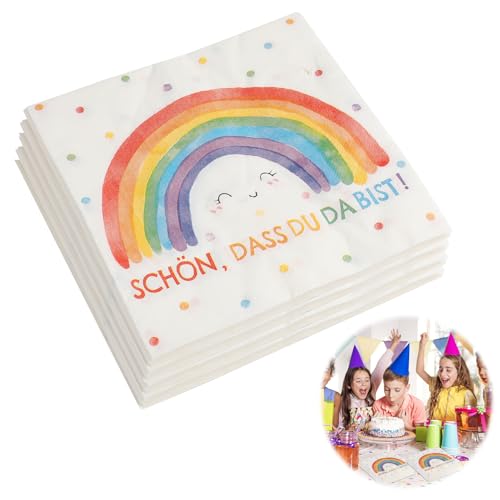 Jecdfs 40 Stück Servietten Regenbogen, Servietten Einschulung, regenbogen servietten, für Kindergeburtstag, Einschulung und party, 33 x 33 cm - Bunte Tischdeko für Taufe, Konfirmation und Kommunion Jecdfs 40 Stück Servietten Regenbogen, Servietten Einschulung, regenbogen servietten, für Kindergeburtstag, Einschulung und party, 33 x 33 cm - Bunte Tischdeko für Taufe, Konfirmation und Kommunion von Jecdfs