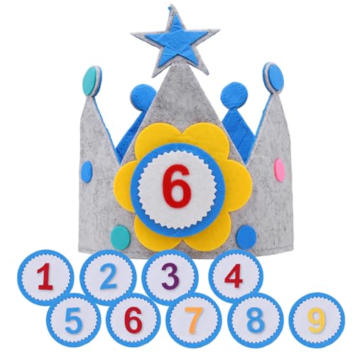 Jecdfs Geburtstagskrone Kinder mit Klettverschluss Zahlenabzeichen 0-9,Auswechselbaren den Zahlen Geburtstagskrone Junge,Wiederverwendbare Krone für Mädchen und Jungen | Geburtstagsdeko für Kindergebu Jecdfs Geburtstagskrone Kinder mit Klettverschluss Zahlenabzeichen 0-9,Auswechselbaren den Zahlen Geburtstagskrone Junge,Wiederverwendbare Krone für Mädchen und Jungen | Geburtstagsdeko für Kindergebu von Jecdfs