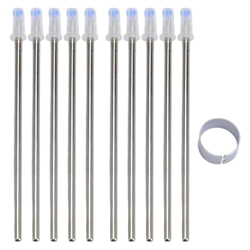 10 Stk 66 Mm Kugelschreiber -Nachfüllungen, Metallstift D1 Nachfüllungen, 0,5 Mm Extra Feiner Punktspitze mit Kleinen Pinzetten, ölige Flüssigkeitstinte, für Elektromagnetische von Jectse