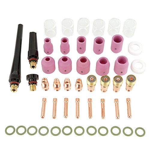 49pcs Gas Lens Aluminiumoxid Düsen Cups Spannzangen Zubehör-Kit für WP-17/18/26, Arc WIG-Schweißzusätze 49pcs Gas Lens Aluminiumoxid Düsen Cups Spannzangen Zubehör-Kit für WP-17/18/26, Arc WIG-Schweißzusätze von Jectse