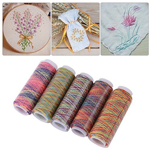 Jectse 5 Stück Gradient Nähgarn, Quilten Stickerei Allzweckgarn Set, Polyester Garn von Jectse