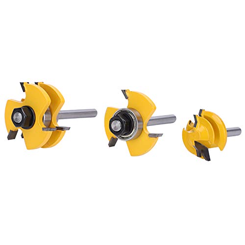 Jectse 45 ° -Fräser-Bit-Set, 3-Teiles Holm + 3-Zähnee-T-Förmige Holzbearbeitungungsmdreidewerkzug für Holzbearbeitungungprojeke, Nuten und Texturerenen Jectse 45 ° -Fräser-Bit-Set, 3-Teiles Holm + 3-Zähnee-T-Förmige Holzbearbeitungungsmdreidewerkzug für Holzbearbeitungungprojeke, Nuten und Texturerenen von Jectse