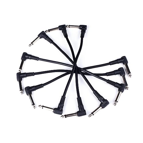 Jectse 6-Teiles Gitarren-Patchkabel Mit Rauschunterdruckung, Kufferkern für Reine SignalUbertragung, Lange Lebensdauer, Pu-Abdeckung, Geeignet für Giturenffekte von Jectse