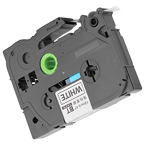 Jectse Laminined Tze231 Ptouch-Etikettband mit Langlebigem Druck für den Langlebigen Gebrauch, für PVC-Gehäuse/Schrumpfbarer Rohr/Aufkleber, Schwarz auf Weiß, 12 Mm, Starker Kleber [breite Anwendung] von Jectse
