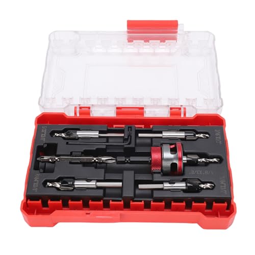 Jectse Senkbohrer-Set mit Begrenzung, M2-Bohrer-Set aus Karbonstahl mit Einstellbarer Tiefe und Sechskantschaft für Holz, Aluminiumlegierung und Metall, Schnellwechsel in Jectse Senkbohrer-Set mit Begrenzung, M2-Bohrer-Set aus Karbonstahl mit Einstellbarer Tiefe und Sechskantschaft für Holz, Aluminiumlegierung und Metall, Schnellwechsel in von Jectse