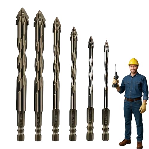 Iiteraryi New Four-Flute Sawtooth Eccentric Drill Bit Set for Metal/Wood/Plastic (4+5+6+8+10+12) von Jeeeun