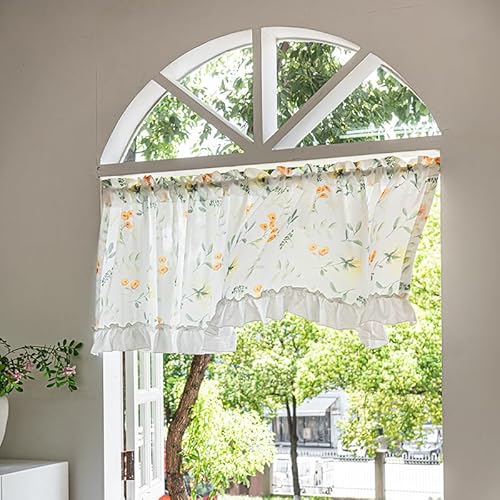 Jeeman Französischer Blumen Kurzgardine Halbvorhang mit Blumenblatt-Druck, Atmungsaktiv & Lichtdurchlässig Scheibengardine, Gardinenstangen-Design 1 Stück Weiß HxB 60x100cm Jeeman Französischer Blumen Kurzgardine Halbvorhang mit Blumenblatt-Druck, Atmungsaktiv & Lichtdurchlässig Scheibengardine, Gardinenstangen-Design 1 Stück Weiß HxB 60x100cm von Jeeman