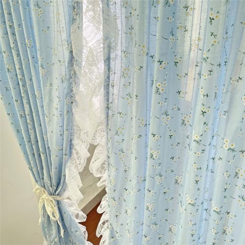 Jeeman Französischer Landhaus Vorhang mit Blumenmuster Fensterbank Vorhang Abdeckvorhang für Schuhregal Spitzenbesatz Scheibengardine Kurzgardine für Fenster Blau HxB 220x140cm 1 Stück Jeeman Französischer Landhaus Vorhang mit Blumenmuster Fensterbank Vorhang Abdeckvorhang für Schuhregal Spitzenbesatz Scheibengardine Kurzgardine für Fenster Blau HxB 220x140cm 1 Stück von Jeeman