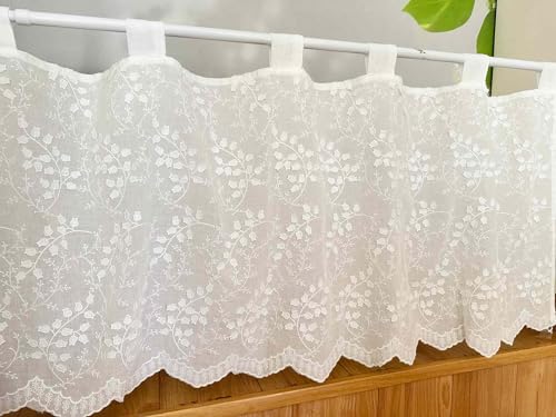 Jeeman Romantische Blumen Kurzgardinen Elegante Spitzengardinen mit Stickerei Gardine mit Volantsaum Landhausstilgardinen scheibengardinen Küchengardinen Staubschutz Vorhang Weiß HxB 30x140cm 1 Stück Jeeman Romantische Blumen Kurzgardinen Elegante Spitzengardinen mit Stickerei Gardine mit Volantsaum Landhausstilgardinen scheibengardinen Küchengardinen Staubschutz Vorhang Weiß HxB 30x140cm 1 Stück von Jeeman