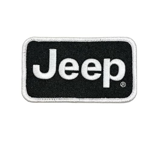 Jeep Text Logo Heat Seal Aufnäher zum Aufbügeln, Schwarz von Jeep