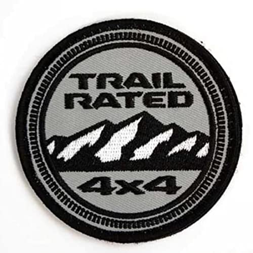 Jeep Trail Rated 4 x 4 Logo 7,6 cm rund zum Aufbügeln, Heißsiegel, bestickter Aufnäher von Jeep
