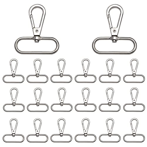 Drehbarer Karabiner, Karabinerhaken Schlüsselanhänger,38mm 360 Grad Metall Trigger Snap Hooks mit D-Ringen für Taschen Gürtel DIY Nähen Handwerk Taschenzubehör (20 Stück) von Jeesblsy