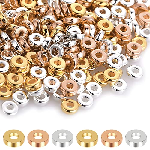 Flache Runde Abstandsperlen Heishi Beads CCB Zwischenperlen, 2x6mm Rondelle Spacer Perlen Armband Halskette Schmuckherstellung Basteln DIY Handwerk (3000 Stück) von Jeesblsy