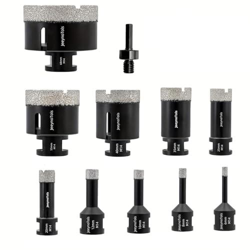 11PCs Daily Household Diamond Hole Saw Drill Bits Set,No Box, 6/8/10/12/20/25/35/40/55/68mm Drill Bits & Hex Shank Adapter, M14 Thread Porcelain Tile Ceramic Granite Hole Saw Drill Bit 11PCs Daily Household Diamond Hole Saw Drill Bits Set,No Box, 6/8/10/12/20/25/35/40/55/68mm Drill Bits & Hex Shank Adapter, M14 Thread Porcelain Tile Ceramic Granite Hole Saw Drill Bit von JeeynoTols