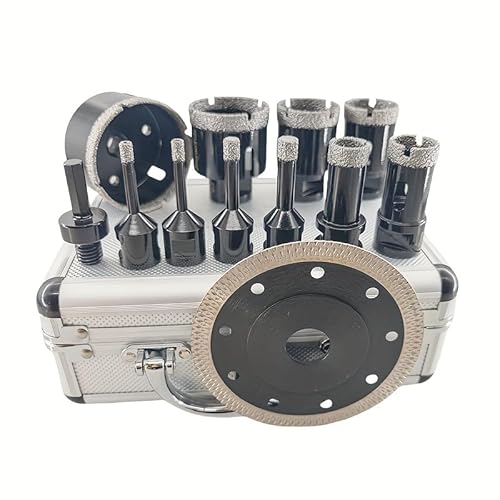 12PCs Dry Diamond Hole Saw Drill Bits Set, High-Quality, 6/6/8/10/ 20/25/35/40/50/68mm Drill Bits & 115mm Dual Coated Tile Saw Blade & 1PCs Adapters, Ceramic Tile Marble Porcelain 12PCs Dry Diamond Hole Saw Drill Bits Set, High-Quality, 6/6/8/10/ 20/25/35/40/50/68mm Drill Bits & 115mm Dual Coated Tile Saw Blade & 1PCs Adapters, Ceramic Tile Marble Porcelain von JeeynoTols