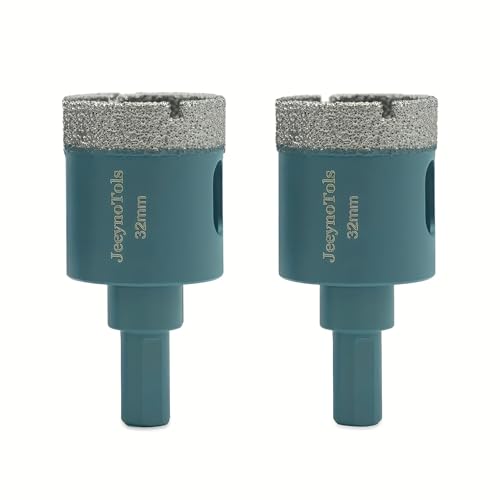 2pcs/Pack 32mm Dry Diamond Core Drill Bit - Diamond Hole Saw Tile Core Drill Bit With Triangle Shank For Porcelain Tiles, Stoneware, Ceramic, Marble, Granite, Hole Saw Kit 2pcs/Pack 32mm Dry Diamond Core Drill Bit - Diamond Hole Saw Tile Core Drill Bit With Triangle Shank For Porcelain Tiles, Stoneware, Ceramic, Marble, Granite, Hole Saw Kit von JeeynoTols