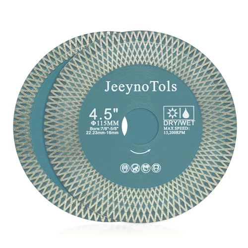 2pcs 115mm Diamond Cutting Disc - Dual Coated Tile Saw Blade With X Teeth Arbor 7/8"-5/8" For Grinding Polishing Cleaning Surface Granite Concrete Stone Cement Marble, Hole Saw Drill Bit 2pcs 115mm Diamond Cutting Disc - Dual Coated Tile Saw Blade With X Teeth Arbor 7/8"-5/8" For Grinding Polishing Cleaning Surface Granite Concrete Stone Cement Marble, Hole Saw Drill Bit von JeeynoTols