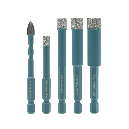 Diamant bohrkronen set 5 Stück - JeeynoTols Diamant-Lochsäge 6/8/10/12mm 4pcs & 1pcs 6mm Karbid-Bohrer mit Quick-Fit-Sechskantschaft für Keramik, Porzellan, Fliesen, Marmor, Granit, Quarz. Diamant bohrkronen set 5 Stück - JeeynoTols Diamant-Lochsäge 6/8/10/12mm 4pcs & 1pcs 6mm Karbid-Bohrer mit Quick-Fit-Sechskantschaft für Keramik, Porzellan, Fliesen, Marmor, Granit, Quarz. von JeeynoTols