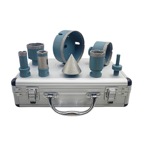 Higher Quality Hole Saw Diamond Bits Kit-8pcs(20/35/50/68/100mm Drill Bits+25mm Drill Milling Bit+50mm Beveling Chamfer Bit+HEX Adapter) For Ceramic Tile Marble Porcelain With M14 Thread von JeeynoTols