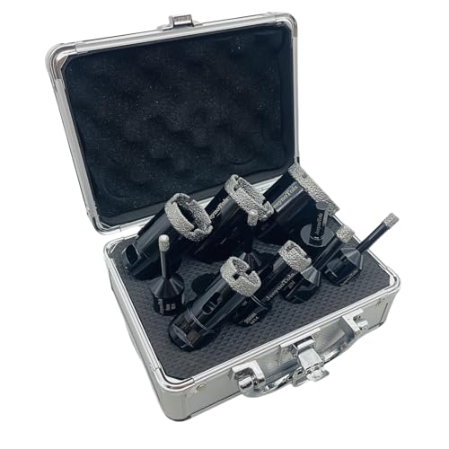 JeeynoTols 10PCs Dry Diamond Core Drill Kit Tile bit,Diamond material is carefully selected to ensure excellent hardness and durability, 6/6/8/10/20/25/35/40/50mm Drill Bits & 1Pc Adapter, M14 Gewinde JeeynoTols 10PCs Dry Diamond Core Drill Kit Tile bit,Diamond material is carefully selected to ensure excellent hardness and durability, 6/6/8/10/20/25/35/40/50mm Drill Bits & 1Pc Adapter, M14 Gewinde von JeeynoTols