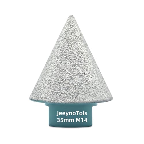 JeeynoTols Diamantschrägkanten-Bit 35mm - Diamant-Senker-Bohrer zum Vergrößern Formen von vorhandenen Löchern in Granit, Marmor und Fliesen, M15-Gewinde Diamant-Kegel-Fliesenbohrer Winkelschleifer von JeeynoTols
