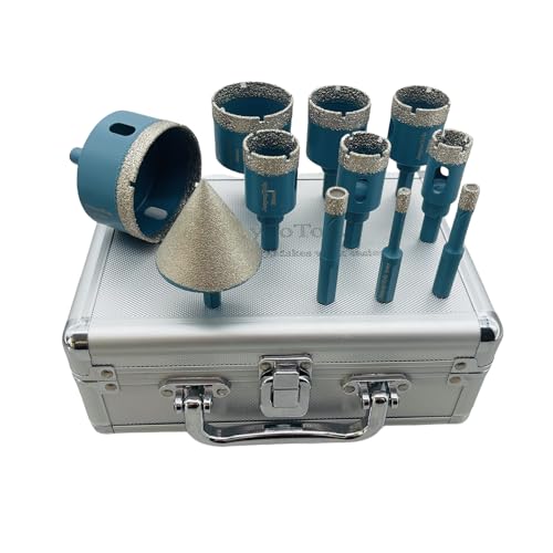 Jeeynotols 11PCs Diamond Core Drill Bit Kit,6/8/10/20/25/28/32/35/45/65mm Drill Bits,Trangle Shank & 50mm Beveling Chamfer Bit for Ceramic Tile Marble Porcelain Jeeynotols 11PCs Diamond Core Drill Bit Kit,6/8/10/20/25/28/32/35/45/65mm Drill Bits,Trangle Shank & 50mm Beveling Chamfer Bit for Ceramic Tile Marble Porcelain von JeeynoTols