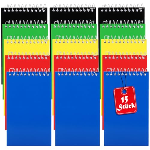 Jeffbaubl 15 Stück Spirale Notizblock, Notizblock mit Spiralbindung, Spirale Notizbuch A6 mit liniertes Papier, Tragbares Pocket Notizbuch, Notizblock Klein für Memos Büro Schule Zuhause,12.7×7.6cm Jeffbaubl 15 Stück Spirale Notizblock, Notizblock mit Spiralbindung, Spirale Notizbuch A6 mit liniertes Papier, Tragbares Pocket Notizbuch, Notizblock Klein für Memos Büro Schule Zuhause,12.7×7.6cm von Jeffbaubl