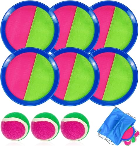 Jeffbaubl Klettballspiel Catch Ball Set,Klettballspiel für Kinder mit 6 Klett Ball Paddle und 3 Klettball, Wurfspiel Kinder, Klettball Strandspielzeug Garten Outdoor Spiele für Kinder ab 3 4 5 6 7 Jeffbaubl Klettballspiel Catch Ball Set,Klettballspiel für Kinder mit 6 Klett Ball Paddle und 3 Klettball, Wurfspiel Kinder, Klettball Strandspielzeug Garten Outdoor Spiele für Kinder ab 3 4 5 6 7 von Jeffbaubl