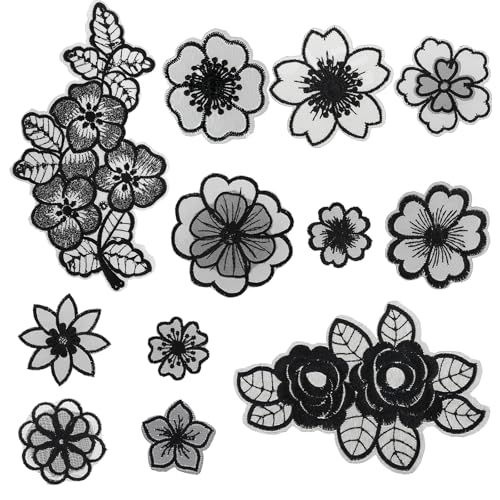 Jeffdad 12 Stück Spitze Blume Stickerei Patch, 3D Spitzen Applikations zum Aufnähen Flicken Organza Lace Appliques Blumenapplikationen für Brautkleid Dekoration Kleidung Rucksäcke Gardinen(Schwarz) Jeffdad 12 Stück Spitze Blume Stickerei Patch, 3D Spitzen Applikations zum Aufnähen Flicken Organza Lace Appliques Blumenapplikationen für Brautkleid Dekoration Kleidung Rucksäcke Gardinen(Schwarz) von Jeffdad
