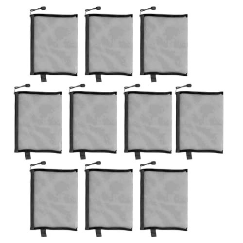Jeffergarden 10pcs Mesh Reißverschlussbeutelbeutel A5 Dokument Organizer Water Proof Datei Ordner für die Aufbewahrung von Reiseversorgungen für die Büroschule (BLACK) von Jeffergarden