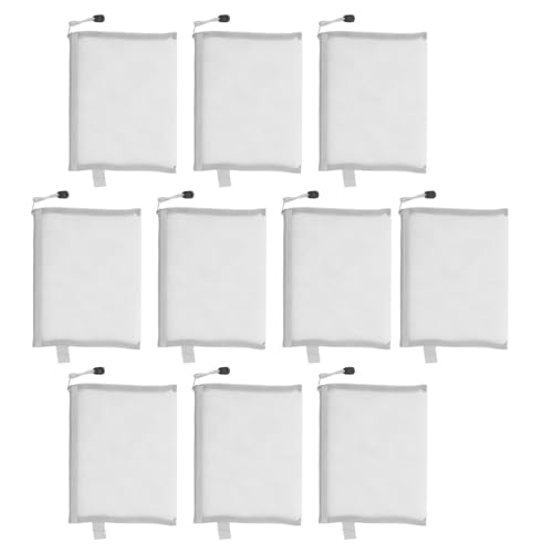 Jeffergarden 10pcs Mesh Reißverschlussbeutelbeutel A5 Dokument Organizer Water Proof Datei Ordner für die Aufbewahrung von Reiseversorgungen für die Büroschule (GREY) von Jeffergarden
