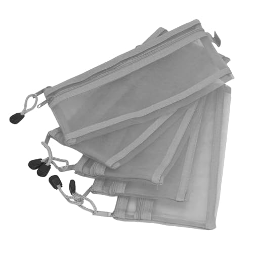 Jeffergarden 10pcs Water Proof Mesh Reißverschlussbeutel Taschen Doppelschicht -Datei Organizer für A6 Paper Office Supplies Reisespeicher (GREY) von Jeffergarden
