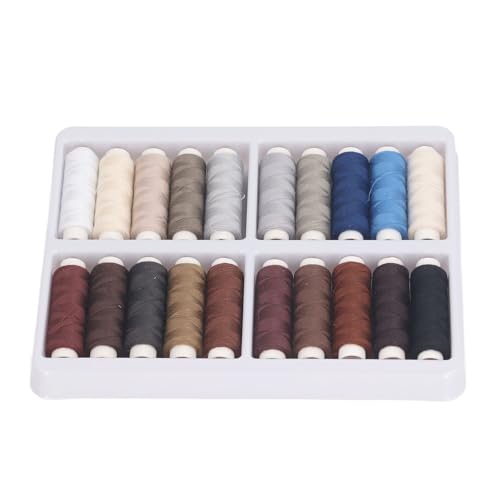 Jeffergarden 20 Farben Nähmaschinenfaden Polyester DIY -Nähfadenspulen Kits Zum Herstellen von Kleidung Basteln (20 Farben dunkeles Set) von Jeffergarden