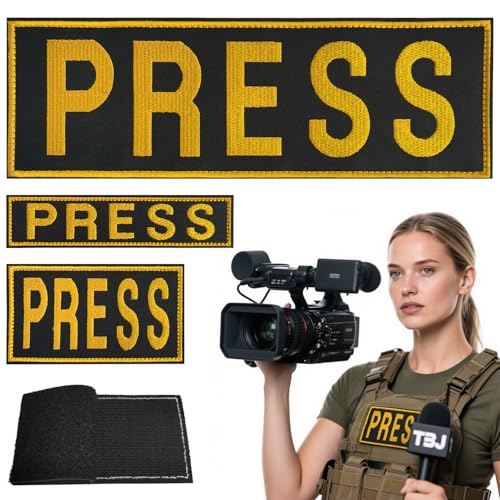 JEFUZH 3 x Aufnäher zum Aufnähen, bestickte Aufnäher für Rucksäcke, Jacken, Pressweste, Fotografenweste (gelb) von Jefuzh
