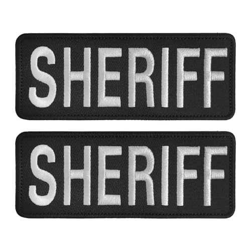 Jefuzh Sheriff-Patches mit Klettverschluss-System, Sheriff-Patch für Weste, Jacke, 2 Stück Jefuzh Sheriff-Patches mit Klettverschluss-System, Sheriff-Patch für Weste, Jacke, 2 Stück von Jefuzh