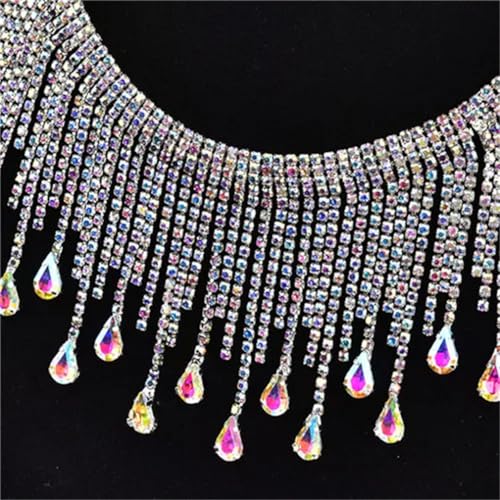 45 cm / 90 cm Strass-Fransen-Kristallkette, Strass-Quasten, Hochzeitsdekoration, zum Aufnähen, für Kleidung, Bänder, Halskette, Zierleiste zum Selbermachen 45 cm / 90 cm Strass-Fransen-Kristallkette, Strass-Quasten, Hochzeitsdekoration, zum Aufnähen, für Kleidung, Bänder, Halskette, Zierleiste zum Selbermachen von Jegsnoe