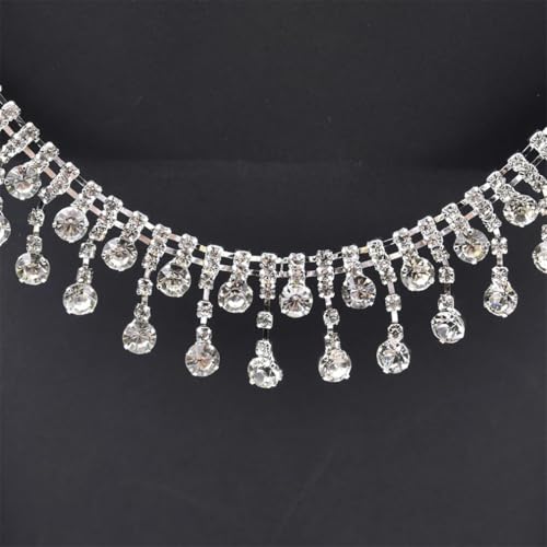 45 cm / 90 cm Strass-Fransen-Kristallkette, Strass-Quasten, Hochzeitsdekoration, zum Aufnähen, für Kleidung, Bänder, Halskette, Zierleiste zum Selbermachen 45 cm / 90 cm Strass-Fransen-Kristallkette, Strass-Quasten, Hochzeitsdekoration, zum Aufnähen, für Kleidung, Bänder, Halskette, Zierleiste zum Selbermachen von Jegsnoe