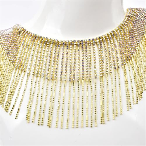 45 cm / 90 cm Strass-Fransen-Kristallkette, Strass-Quasten, Hochzeitsdekoration, zum Aufnähen, für Kleidung, Bänder, Halskette, Zierleiste zum Selbermachen 45 cm / 90 cm Strass-Fransen-Kristallkette, Strass-Quasten, Hochzeitsdekoration, zum Aufnähen, für Kleidung, Bänder, Halskette, Zierleiste zum Selbermachen von Jegsnoe