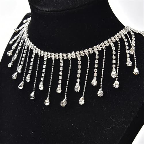 45 cm / 90 cm Strass-Fransen-Kristallkette, Strass-Quasten, Hochzeitsdekoration, zum Aufnähen, für Kleidung, Bänder, Halskette, Zierleiste zum Selbermachen 45 cm / 90 cm Strass-Fransen-Kristallkette, Strass-Quasten, Hochzeitsdekoration, zum Aufnähen, für Kleidung, Bänder, Halskette, Zierleiste zum Selbermachen von Jegsnoe